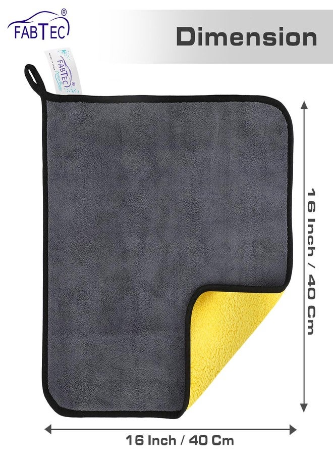 FABTEC مناشف تنظيف من الألياف الدقيقة FABTEC® 600 GSM للسيارة والدراجة والمطبخ والمنزل - فائقة النعومة، شديدة التحمل، خالية من الوبر، قابلة لإعادة الاستخدام - 40x40 سم - منفضة متعددة الأغراض (قد يختلف اللون) - Image 3